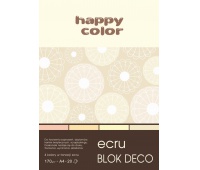 Blok Deco Ecru A4, 170g, 20 ark, 4 kol., Happy Color, Bloki, Artykuły szkolne