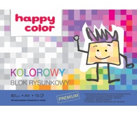 Blok rysunkowy kolorowy A4, 80g, 15 ark, Happy Color, Bloki, Artykuły szkolne
