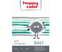 Blok techniczny biały A4, 170g, 10 ark, Happy Color, Bloki, Artykuły szkolne