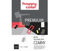 Blok techniczny PREMIUM czarny A3, 220g, 10 ark, Happy Color, Bloki, Artykuły szkolne