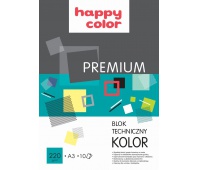 Blok techniczny PREMIUM kolorowy A3, 220g, 10 ark, Happy Color, Bloki, Artykuły szkolne