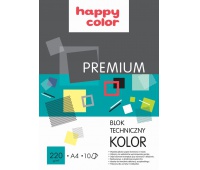 Blok techniczny PREMIUM kolorowy A4, 220g, 10 ark, Happy Color, Bloki, Artykuły szkolne