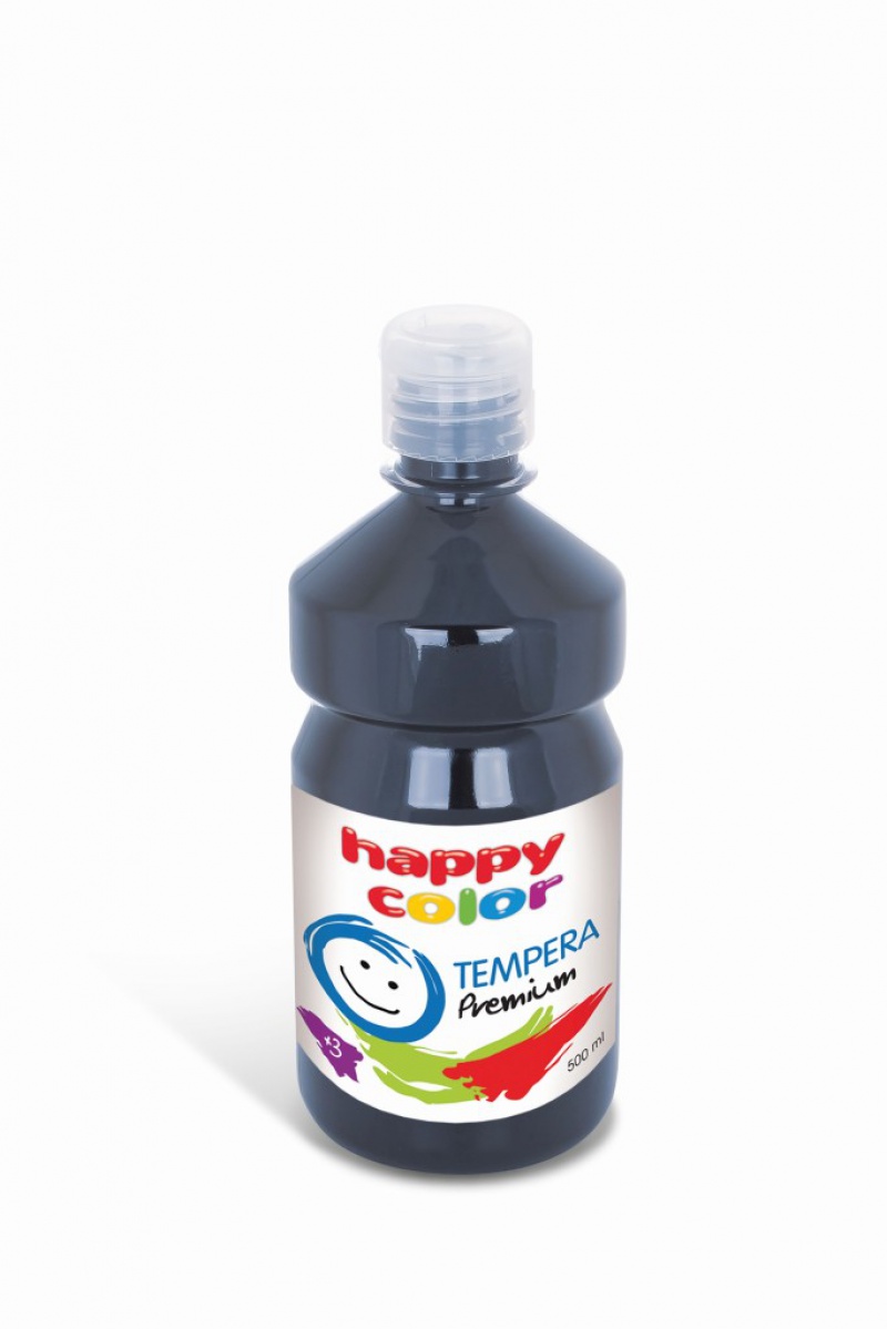 Farba tempera Premium 500ml, grafitowy, Happy Color, Plastyka, Artykuły szkolne