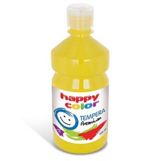 Farba tempera Premium 500ml, żółty, Happy Color, Plastyka, Artykuły szkolne