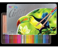 Kredki ołówkowe okrągłe ARTIST 36 kol. Metalowe pudełko Colorino Kids, Plastyka, Artykuły szkolne