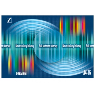 BLOK TECHNICZNY KOLOR PREMIUM A4 15K., Bloki, Artykuły szkolne
