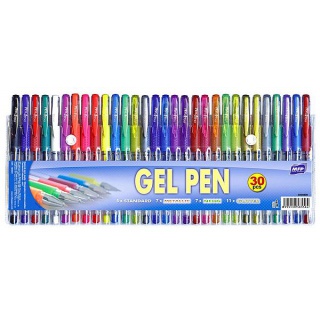 DŁUGOPIS ŻELOWY GX-1038-30 MIX ZEST. 30szt, Żelopisy, Artykuły do pisania i korygowania