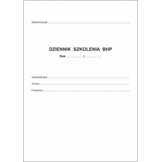 DZIENNIK SZKOLENIA BHP, Druki, Papier i etykiety