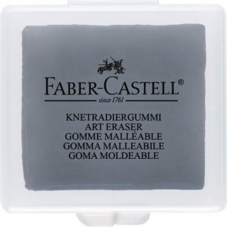GUMKA ARTYSTYCZNA CHLEBOWA SZARA W ETUI PLASTIKOWYM FABER-CASTELL, Gumki, Artykuły do pisania i korygowania