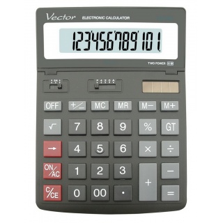 KALKULATOR VECTOR BIUROWY DK-206 BLK 12-POZ., Kalkulatory, Urządzenia i maszyny biurowe