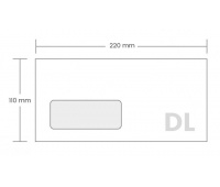 KOPERTA DL 110x220 SK BIAŁA OKNO LEWE 1000szt, Koperty, Koperty i akcesoria do wysyłek