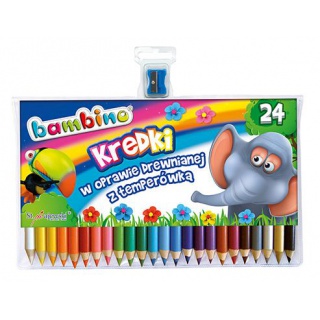 KREDKI 24 KOLORY 15cm DR. BAMBINO +TEMP*, Plastyka, Artykuły szkolne