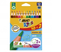 BIC Kids Evolution Tringle ECOlutions Kredki ołówkowe 12 kolorów, Plastyka, Artykuły szkolne