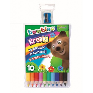 KREDKI OŁ. BAMBINO 10KOL.+TEMP.STANDARD*, Plastyka, Artykuły szkolne