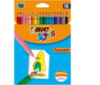 BIC Kids Tropicolors Kredki Ołówkowe 18 kolorów, Plastyka, Artykuły szkolne