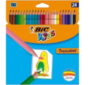 BIC Kids Tropicolors Kredki Ołówkowe 24 kolorów, Plastyka, Artykuły szkolne