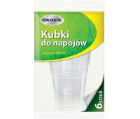 KUBKI DO NAPOJÓW 500ml 6szt GROSIK, Naczynia jednorazowe i serwetki, Artykuły higieniczne i dozowniki