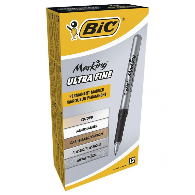 BIC Marking Ultra Fine 0.8mm Marker czarny 1 szt, Markery, Artykuły do pisania i korygowania