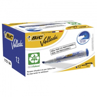 BIC Velleda ECOlutions 1751 Marker suchościeralny niebieski 1 szt, Markery, Artykuły do pisania i korygowania