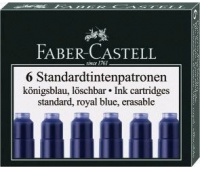 NABOJE ATRAMENTOWE KRÓTKIE NIEBIESKIE 6 SZT. KARTONIK FABER-CASTELL, Pióra, Artykuły do pisania i korygowania