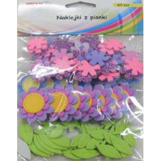 NAKLEJKI Z PIANKI PVC 18 KWIATKI 6, Produkty kreatywne, Artykuły dekoracyjne