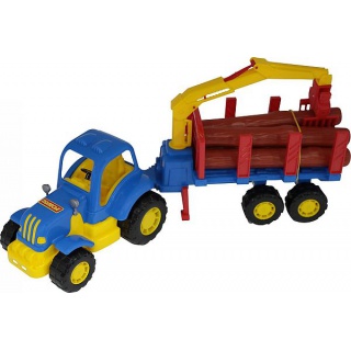 OSIŁEK TRAKTOR Z NACZEPĄ DO PRZEWOZU DŁUŻYCY, Zabawki