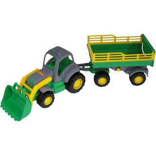 OSIŁEK TRAKTOR Z PRZYCZEPĄ Nr2 I ŁYŻKĄ, Zabawki