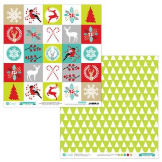 PAPIER DWUSTR. 30,5x30,5cm XMAS BOUTIQUE 05 5k, Papier ozdobny, Papier i etykiety