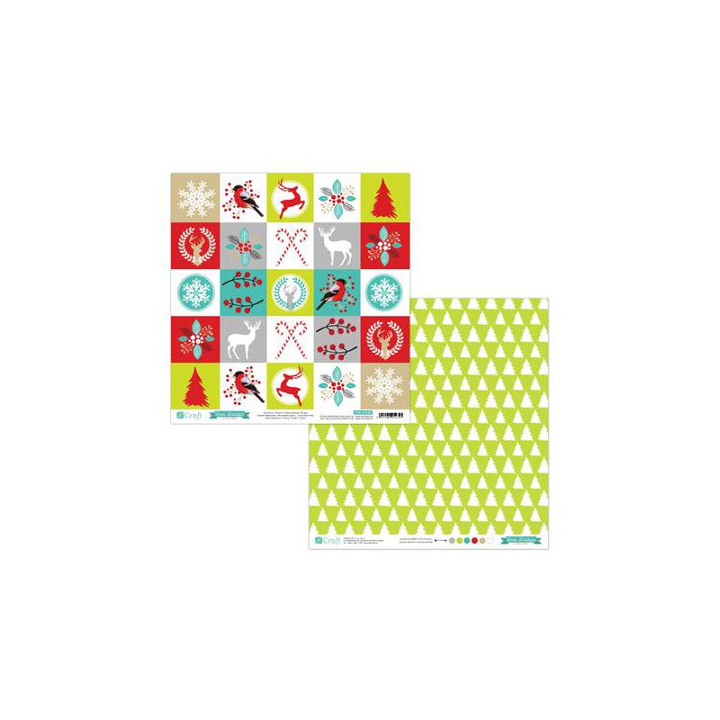 PAPIER DWUSTR. 30,5x30,5cm XMAS BOUTIQUE 05 5k, Papier ozdobny, Papier i etykiety
