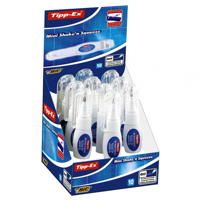 TIPP-EX Shake n Squeeze 8ml Korektor Pudełko 10szt, Korektory, Artykuły do pisania i korygowania