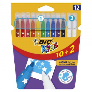 BIC Kids Magic Felt Pens Flamastry 12 kolorów, Flamastry, Artykuły szkolne
