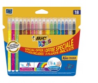 BIC Kids Kid Couleur Fluo Flamastry 18 kolorów, Flamastry, Artykuły szkolne