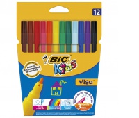 BIC Kids Kid Visa Flamastry 12 kolorów, Flamastry, Artykuły szkolne