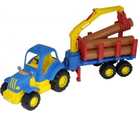 SIŁACZ TRAKTOR Z NACZEPĄ DO PRZEWOZU DŁUŻYCY, Zabawki