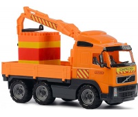 VOLVO SAMOCHÓD Z PODNOŚNIKIEM + KLOCKI SUPER-MIX, Zabawki