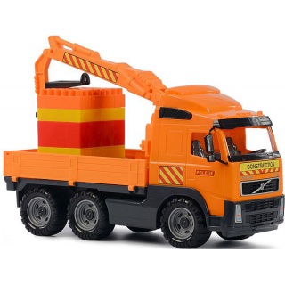 VOLVO SAMOCHÓD Z PODNOŚNIKIEM + KLOCKI SUPER-MIX, Zabawki