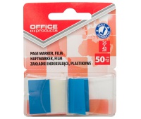 Filing Index Tabs OFFICE PRODUCTS, PP, 25x43 mm, 50 tabs, blister, blue