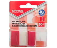 Filing Index Tabs OFFICE PRODUCTS, PP, 25x43 mm, 50 tabs, blister, red