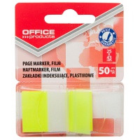 Filing Index Tabs OFFICE PRODUCTS, PP, 25x43 mm, 50 tabs, blister, yellow