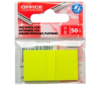 Filing Index Tabs OFFICE PRODUCTS, PP, 25x43 mm, 50 tabs, polybag, yellow