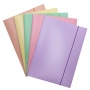 Teczka z gumką OFFICE PRODUCTS Pastel, karton/lakier, A4, 300gsm, 3-skrz., mix kolorów