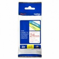 Taśma Brother laminowana 24mm x 8m czerwony nadruk/ białe tło, Taśmy, Materiały eksploatacyjne
