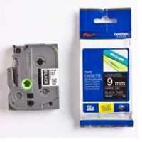 Taśma Brother laminowana 9mm x 8m biały nadruk / czarne tło, Taśmy, Materiały eksploatacyjne