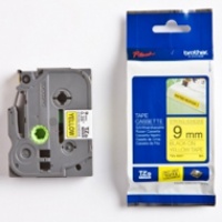 Taśma Brother laminowana z mocnym klejem 9mm x 8m czarny nadruk /żółte tło, Taśmy, Materiały eksploatacyjne