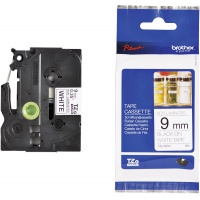 Taśma Brother nielaminowana 9mm x 8m czarny nadruk / białe tło, Taśmy, Materiały eksploatacyjne