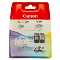 Zestaw dwóch tuszy Canon PG510/CL511 do MP-240/260/270/280/480/490 | CMYK, Tusze, Materiały eksploatacyjne