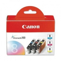 Zestaw trzech tuszy Canon CLI8 do iP-4200/4300/5200, MP-500/600/800 | CMY, Tusze, Materiały eksploatacyjne