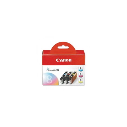 Zestaw trzech tuszy Canon CLI8 do iP-4200/4300/5200, MP-500/600/800 | CMY, Tusze, Materiały eksploatacyjne