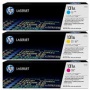 Zestaw trzech tonerów HP 131A do LaserJet Pro M251/276 | 3 x 1 800 str. | CMY, Tonery, Materiały eksploatacyjne