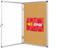 Cork Display Case BI-OFFICE, 9xA4, 67x93cm, brown